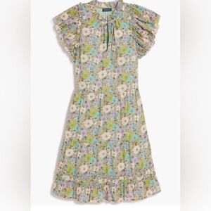 Vineyard Vines Tiered Ruffle Dress/Floral Mini Dress - Blue, Green, Purple